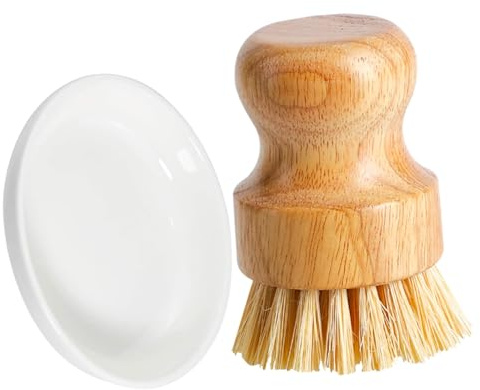 Luxshiny Dish Brush with Holder Multi-Functional Pot Pan Clean Brush for Dishes Wok and Sink Cleaning Sturdy Bristles for Grease and Grime Kitchen Household Use