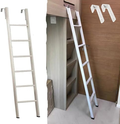 Hochbett Leiter Platzsparende Leiter Etagenbetten 2-Personen-Etagenbetten, Verstellbare Treppe Seitlichem Einstieg 120 125 130 140 150 160 170 180cm, Etagenbettleitern Wohnmobile(180cm/71)