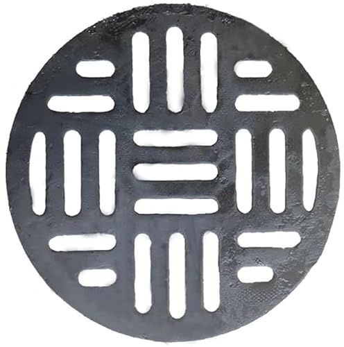 Tapa de desagüe Redonda de 12, 16 y 20 Pulgadas, Rejilla de desagüe de Hierro Fundido, Rejilla metálica de Repuesto para Canal de desagüe de Piso, Inserciones de Rejilla de Ventana de microm