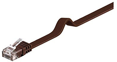 Goobay 95896 CAT 6 Flach-Patchkabel, U/UTP, Dunkelbraun