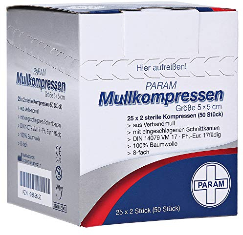 MULLKOMPRESSEN 5x5 cm steril 8fach 25X2 St