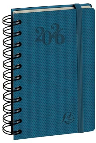 Exacompta - 15414E – Taschenkalender 15S Spiralbindung Swan – Elastischer Verschluss – 9 x 14,6 cm – Januar bis Dezember 2025 – zufällige Farbauswahl