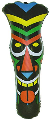 Unbekannt Tiki Totem Marterpfahl Aufblasbarer Faschings-Schmuck, Indianer Kostüm Fasching, Mehrfarbig, ca. 90cm