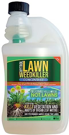Elixir Gardens Hytrol Selective Lawn Weed Killer & Herbicide | Kills Weeds NOT Grass | Treats 250 sq.m per bottle | 500ml Liquid Concentrate x 1