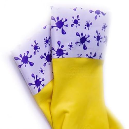 GUBBERLOVES Rubber Gloves For Children Gardening & Washing up Gloves Designed for Children - Kids Gloves That Fit Properly - (SPLASHES XXS 2-5 Years)