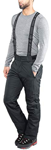 Maier Sports Corban T, Herren Skihose, Wasserdichte Schneehose mit Hosenträgern, Stretchmaterial und verstellbarer Bund, PFC-frei, mTHERM Wattierung & mTEX Wetterschutz, Schwarz, 25 (W37/L30)