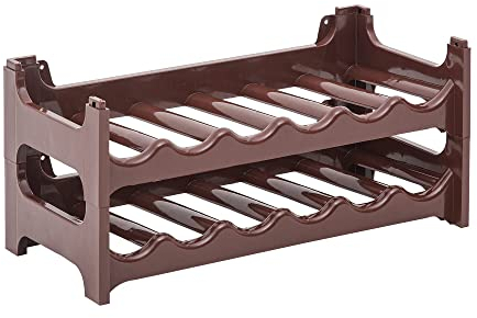 Novaliv Flaschenregal für 12 Flaschen, Braun, erweiterbar, stapelbar, Getränkeschrank für Flaschen, Pet Flaschen Aufbewahrung, Weinregal flach, Weinlagerung, Getränkeaufbewahrung, Bottle Organizer