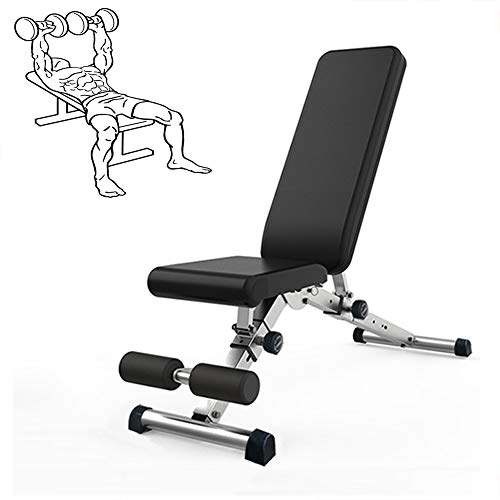 NENGGE Multifunktions-Hantelbänke für Krafttraining Trainingsbank Zuhause mit Beincurler, Klappbar Verstellbar Fitnessbank Schrägbank für Einsteiger & Profis, Maximalbelastung 300 kg