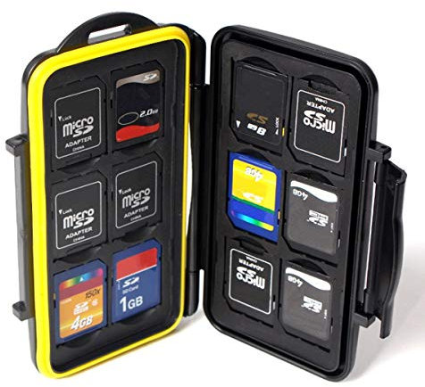 BliliDIY Étui De Carte Mémoire Étanche Box Protector Hard Pouch Support 12 SD 12 TF Micro SD Card