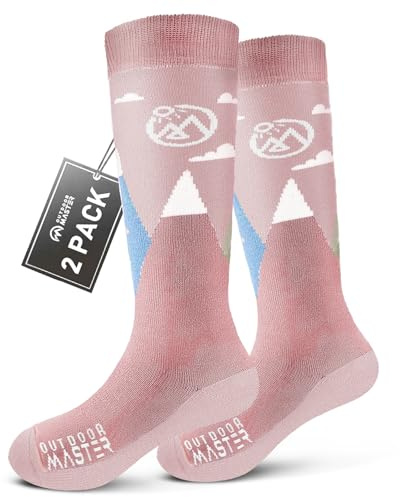OutdoorMaster Skisocken aus Merinowolle, thermische, warme Wintersocken