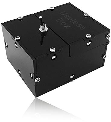 Maijia Mini Useless Box - Vollständig Montierte Leave Me Alone Machine, Schaltet Sich Aus für Geburtstag Und Party Geschenk Spielzeug Spiel (Schwarz)