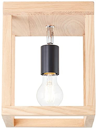 Brilliant Lampe, Nerea Deckenleuchte 1flg eiche geölt, Holz/Metall, 1x A60, E27, 15W,Normallampen (nicht enthalten)