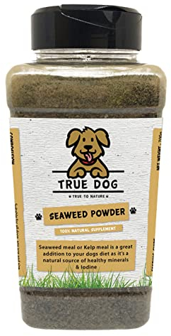 True Dog Seaweed Powder for Dogs 600g | 100% Natural Ground Kelp Supplement for Dogs & Cats - Shaker Tub