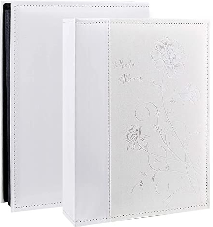 Artmag Fotoalbum 10,2 x 15,2 cm, 300 Fotos, extra großes Fassungsvermögen, Ledereinband, Hochzeit, Familie, Fotoalben für 300 horizontale 10,2 x 15,2 cm (weiß)