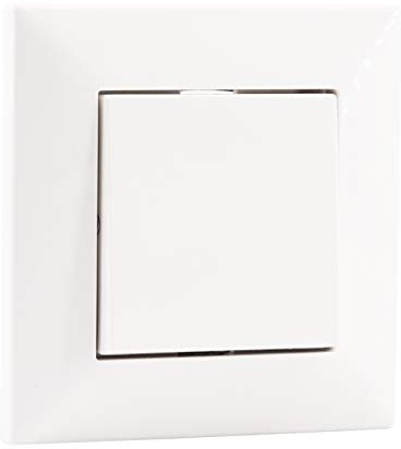 Bundle Meridian Unterputz Wechselschalter/Lichtschalter inkl. Rahmen, Unterputzschalter mit Abdeckrahmen 1-Fach, ähnlich RAL 9010