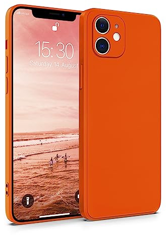 MyGadget Hülle Kompatibel mit iPhone 11 - robuste Silikon Schutzhülle TPU Case Slim Silikonhülle - Back Cover Kratzfest Handyhülle - Matt Orange