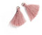 Duories 50 Stück Mini Quasten Anhänger,3cm Baumwolle Fransen Tassel Troddel Armband Schlüsselanhänger Basteln Quaste für Ohrringe Schmuckherstellung Taschen Lesezeichen DIY Handwerk Zubehör,Altrosa A