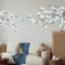 Tanlaby Blau Weiße Blume Wandtattoo Kirschblüten Wandsticker Vögel auf Baumzweig Wandaufkleber für Wohnzimmer Schlafzimmer Büros Sofa Hintergrund Hause Wanddekoration
