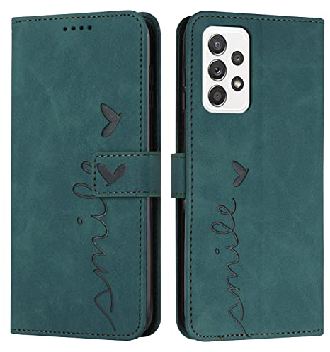 VEEMOS Klapphülle für Samsung Galaxy A52S A52 5G Hülle Klappbar Handyhülle mit Kartenfach Ständer Schutzhülle Handy Tasche Leder Flip Book Case Cover Handytasche - Türkis