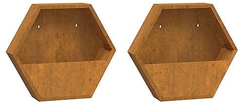 vidaXL Jardineras de Pared 2 uds Acero corten Oxidado 46x10x40 cm, Jardinera de Pared para Exteriores, Jardinera montada en la Pared, Maceta de Pared