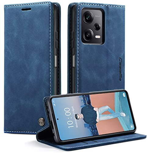 KZB Handyhülle für Xiaomi Redmi Note 12 Pro 5G Hülle für Xiaomi Poco X5 Pro 5G Premium Lederhülle Klappbar Flip Tasche Magnet Kartenfach Standfunktion Schutzhülle für Redmi Note 12 Pro 5G - Blau