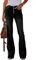 Koinshha Damen Jeans mit hoher Taille, Boyfriend-Jeans, Stretch, ausgestellt, leger, Bootcut-Denim-Hose, A-1, Schwarz, 40 Kurz