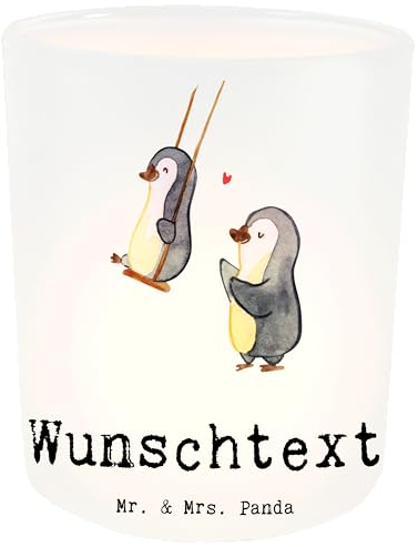 Mr. & Mrs. Panda Personalisiertes Windlicht Omi - Personalisierte Geschenke, Personalisiertes Kerzenglas, Mitbringsel, Bedrucken, selbst