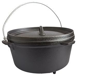 Dutch Oven Gusseisen Schmortopf Feuertopf Outdoor BBQ Lagerfeuer Glut 4,5qt Ideal für 2-4 Personen