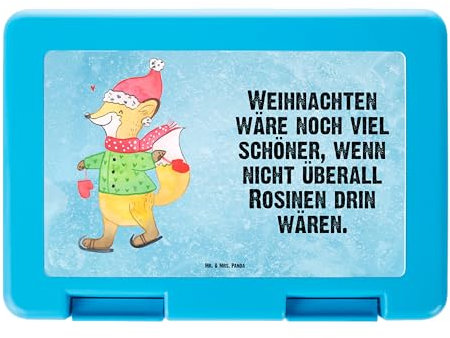 Mr. & Mrs. Panda Bento Box Fuchs Schlittschuhe - Geschenk, Brotdose, Snackbox, Brotbox, Weihnachten, Heiligabend, Winter, Weihnachtsbaum, Tannenbaum, Jausenbox, Weihnachtsmann, Aufbewahrungsbox