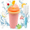 DAZZTIME Slushie Maker Cup Juego de 2 piezas,Frozen Cup,DIY Homemade Quick Frozen Smoothies,Máquina de Granizado,2 In 1 Straw And Spoon,Homemade Smoothie Cups para Niños y Familia