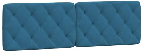 vidaXL Cuscino Testiera Blu 160 cm in Velluto