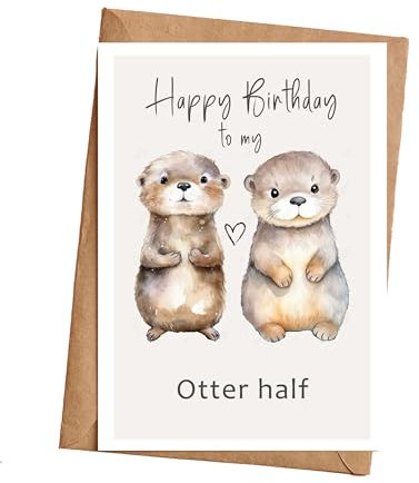 Otter Glückwunschkarte mit Spruch, Otter Geschenk, Geschenk für Freunde, Mitarbeiter, Geburtstagsgeschenk, Geburtstagskarte, Klappkarte (KT_011)