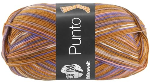 LANA GROSSA Meilenweit 100 Punto | Sockenklassiker, bedruckt und waschmaschinenfest | Handstrickgarn aus 80% Schurwolle & 20% Polyamid | 100g Wolle zum Stricken & Häkeln | 420m Garn FB 6307