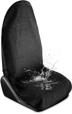 VOPHIA Autositzbezug mit Schweißtuch, wasserdicht und rutschfest, universell passend für alle Autos, Fitnessstudios und Strand, schweißfest, haustierfreundlich, waschbar, Autositzbezüge (schwarz)