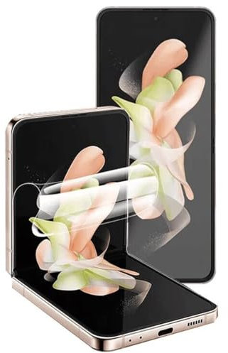 YiiLoxo Protection d'écran Pour Samsung Galaxy Z Flip 4 (5G), 2 Pièces HD Transparent TPU Film Hydrogel Flexible [non Verre Trempé][Haute Sensibilité]