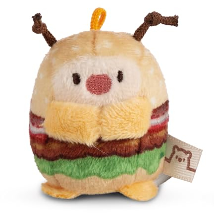 My Mochi Kuscheltier Marienkäfer Dozz Hamburger 5cm beige - Stofftier aus weichem Plüsch, niedliches Plüschtier zum Kuscheln und Spielen, für Kinder & Erwachsene, tolle Geschenkidee