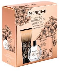 Deborah Milano - Geschenkset für Damen mit bernsteinfarbenem Mandelbaum, inklusive Eau de Toilette 100 ml und Duschgel 250 ml