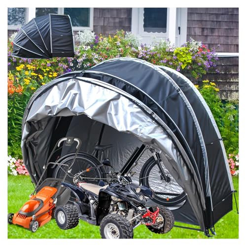 Tenda per Bici da Esterno Impermeabile, pensile, 2 in 1, per 2/3/4/5 Bici o 1 Moto, Tenda per Moto, Garage, deposito Bici, Verde (Nero)