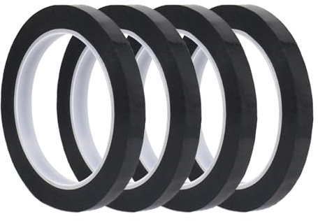 4 Rollen Whiteboard Klebeband, 3 mm Breit Fine Line Tape, Selbstklebend Grafikband, Schwarz, Whiteboard Tape für Diagramm und Kunst, für Schule, Büro und Scrapbooking