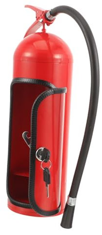 BIUDECO Kreative Feuerlöscher-flaschenbox Weinhalter Mit Einzigartigem Design Robuster Metall-weinaufbewahrungskasten Praktische Minibar Für Spirituosen Geschenkidee Für Feuerwehrautos