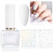 Classic White Nail Polish - Quick Dry White Varnish - Long Lasting Air Dry Nail Polish with Rhinestones Sticker, No Need UV for DIY Manicure & Nail Art