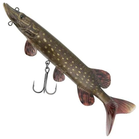 Fox Rage Ultra Naturals Replicant Pike 20cm 80g, Realistic, Soft Plastic, Swimbait, Paddle Tail, Chin Loop, Code NRE509.