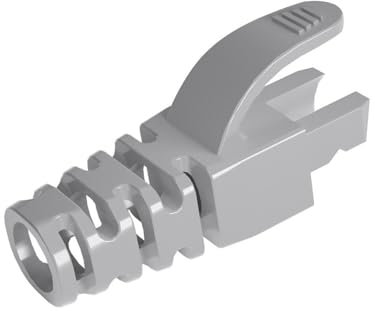 VIVOCH 50 Pcs Cat5 Cat5E Cat6 Strain Relief Boot, RJ45 Plug Connector Cover Modular Network Plug Connector Cap Cable Connector Boots, Grey