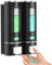 HNCY Seifenspender Schwarz, Seifenspender Wandbefestigung 2x400ml, Shampoo Conditioner Dispenser, Handseifenspender, Soap Dispenser mit Wandhalterung Selbstklebend, für Badezimmer, Hotel, Küche