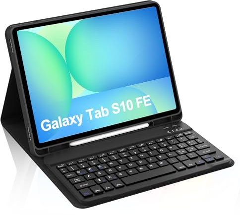 Occtingkind, Tastiera per Samsung Galaxy Tab S10 FE 2025, Custodia con Tastiera per Samsung S10 FE/S9 FE/S9 10.9/11 pollici, Cover con Magnetische Staccabile Bluetooth Keyboard, Italiano, USB C, Nero
