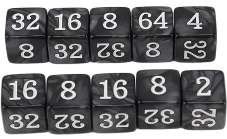 Generic Numero Dadi, da Dadi 6 Lati 30 (BLACK)