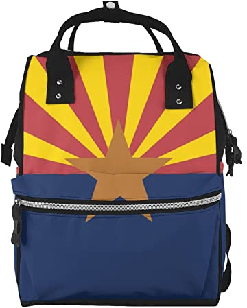 SMAZDFXX Arizona AZ State Flags Große Kapazität Mummy Umstandstasche Multifunktionaler Wickelrucksack 3D-Druck Reiserucksack