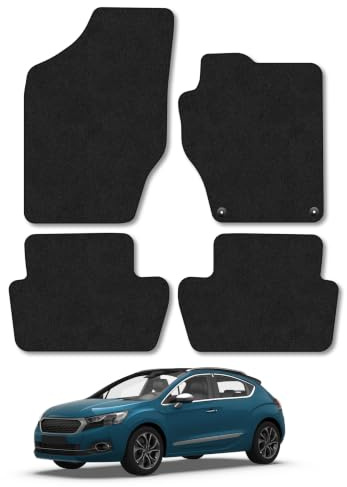 DS 4 (2015-2021) [Automatic] Carpet Car Mats | Black Edge Trim Tailored Fit Floor Mats Full Coverage Protection Accessories Easy Clean Anti Slip Made in the UK