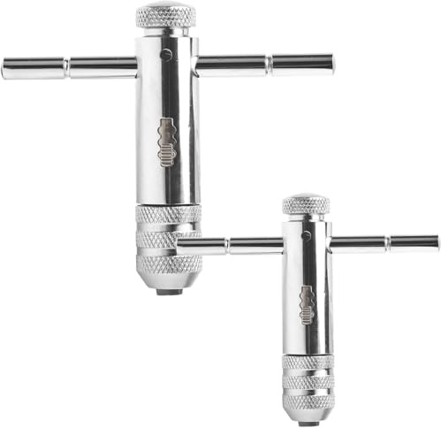 2 Piezas Juego de Machos de Roscar Manuales Mango en T de Ttrinquete Terrajas y Machos de Roscar para Machos de Roscar Métricos M3-M8/M5-M12
