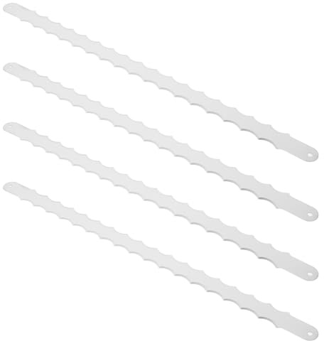 Toyvian 4 Lames de Rechange pour Scie Acier Inoxydable 27 CM Double Face Dentelées pour Trancheuse Couteau à Trancher Outil de Coupe Professionnel pour Boulangerie